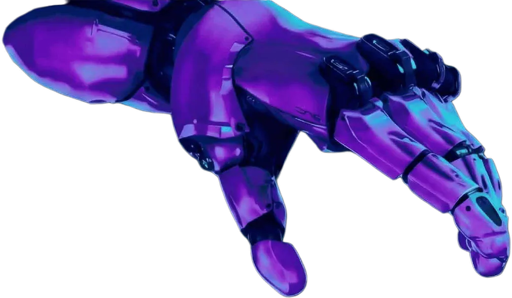 Robotic hand reaching toward a human hand